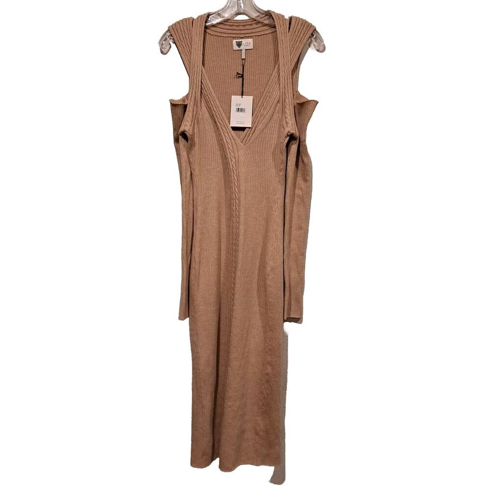 LITA By Ciara x House Of LR&C Cable Knit Strapped Midi Dress In Color Doe Sz M